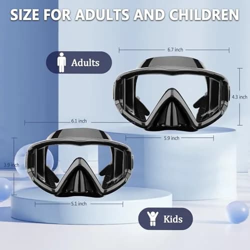 AQUA A DIVE SPORTS Adult Single Lens Diving Mask | 180° Wide View, Anti-Fog Polycarbonate thumbnail 6