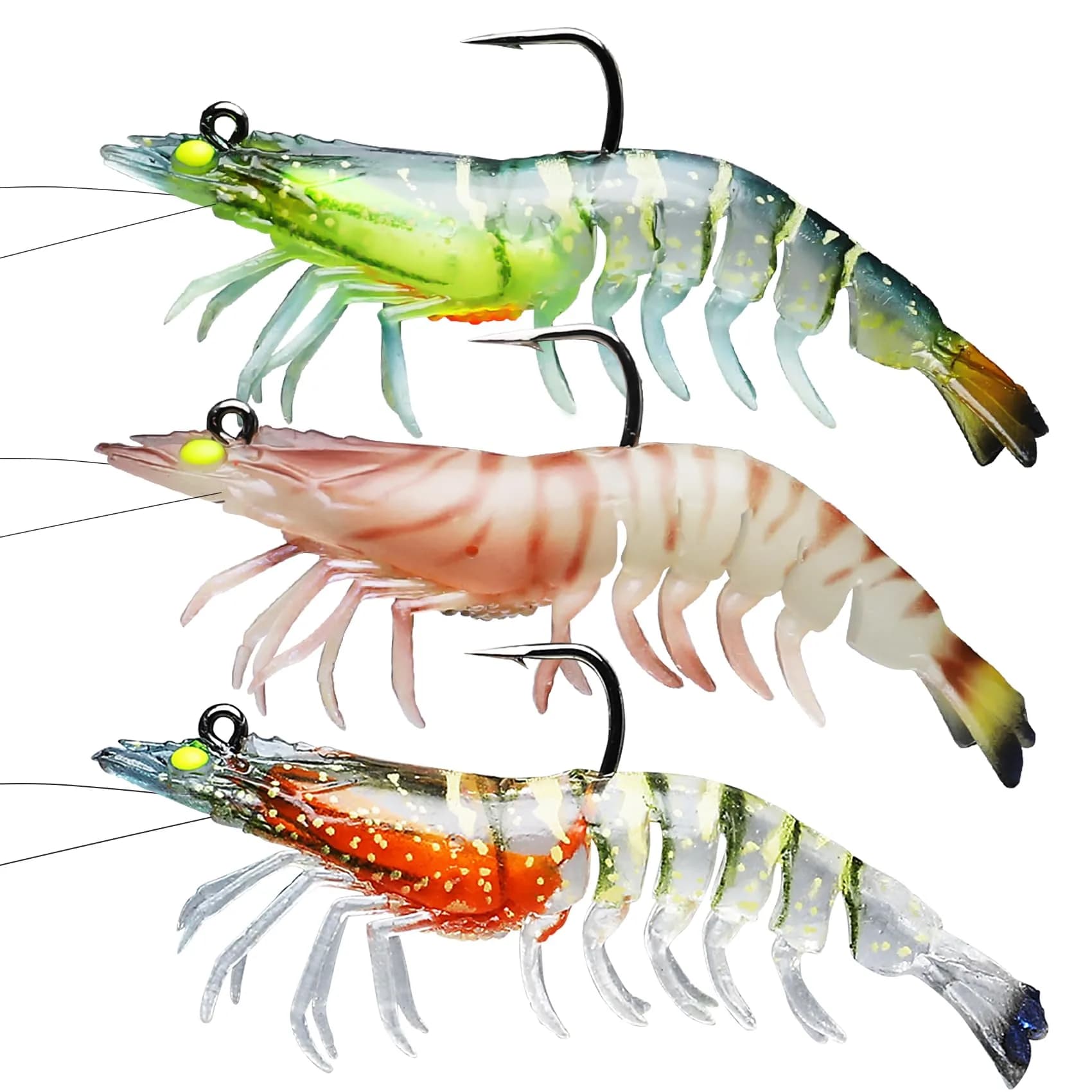 TRUSCEND Duramax Soft Fishing Lures 9cm (3.5in) 3-Pack | Tear-Resistant TPE with BKK Hooks for Bass, Trout, Walleye — A2-3"-0.3oz
