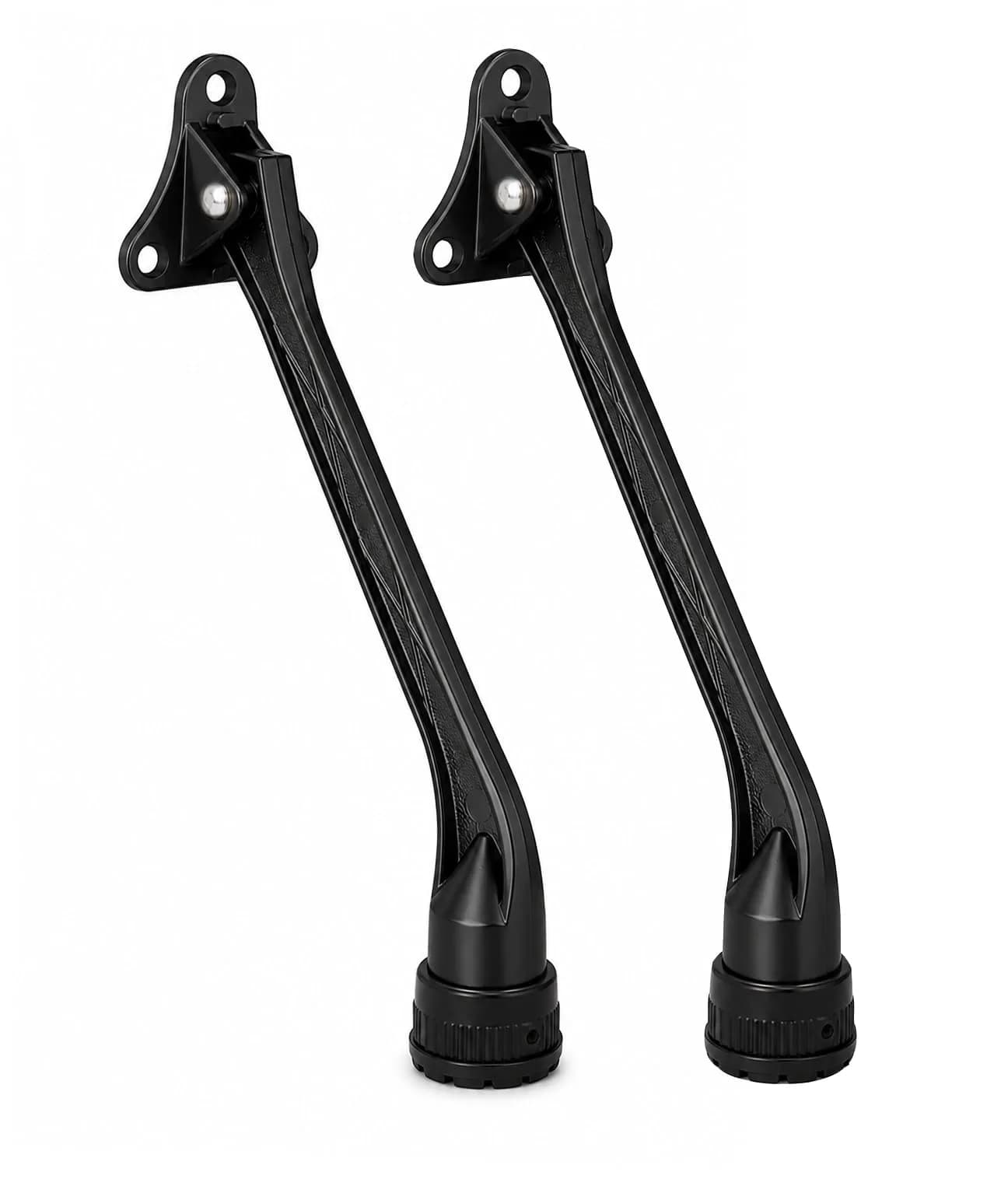 HOME&I 7-Inch Kick Down Door Stopper with Leaf Spring & Non-Slip Rubber Foot, Satin Nickel | Extended Reach Door Holder for Wood, Tile, Carpet & Concrete Floors — Black / 7 Inch x