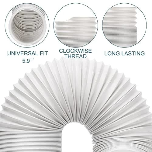 UNAOIWN Portable AC Exhaust Hose 5.9" Diameter, Extendable up to 2m, Durable Polypropelene thumbnail 5