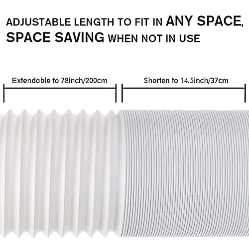 UNAOIWN Portable AC Exhaust Hose 5.9" Diameter, Extendable up to 2m, Durable Polypropelene thumbnail 2