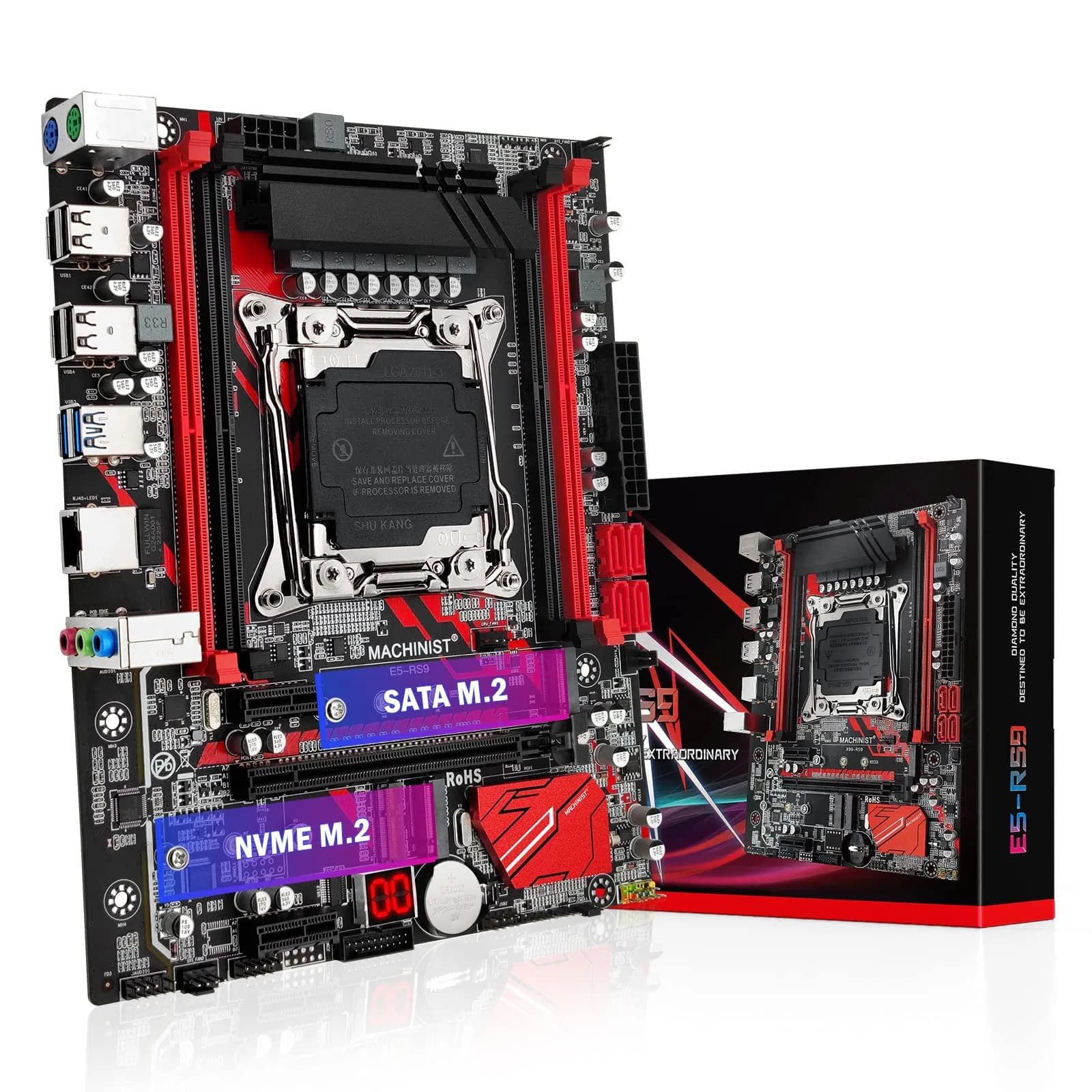 MACHINIST E5 RS9 LGA 2011-V3 Motherboard Intel X99 Server Micro ATX 23.5cm x 18.5cm - main product image