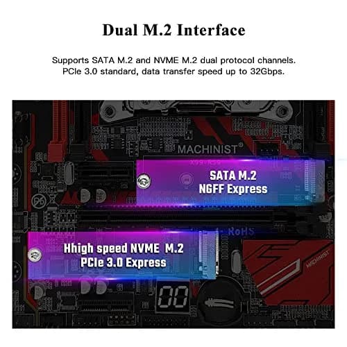 MACHINIST E5 RS9 LGA 2011-V3 Motherboard Intel X99 Server Micro ATX 23.5cm x 18.5cm thumbnail 2