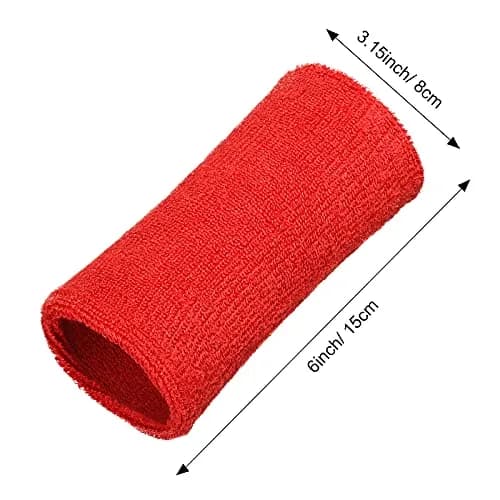 WILLBOND Wrist Sweat Bands, Classic, Red, White, Dark Blue | Absorbent, Elastic Fit for All Sports thumbnail 3