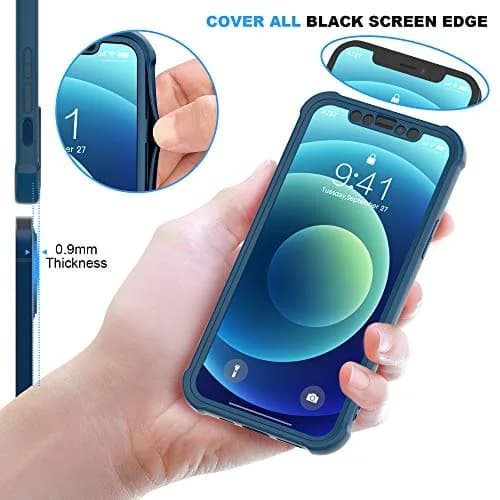 ORETECH 3-in-1 Case for iPhone 12 Mini (5.4") with 2x Tempered Glass Screen Protectors | Blue thumbnail 4