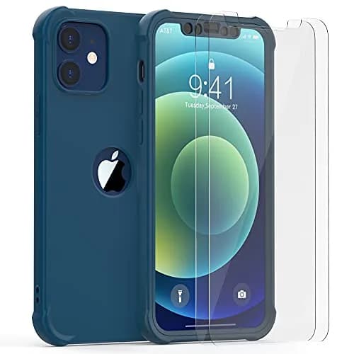 ORETECH 3-in-1 Case for iPhone 12 Mini (5.4") with 2x Tempered Glass Screen Protectors | Blue thumbnail 2