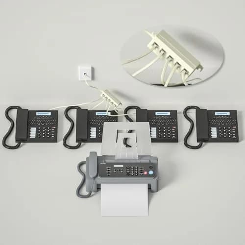 Goupchn Five Way Telephone Splitter RJ11 6P4C Male to 5 Female | Stable Signal & Easy Install thumbnail 5