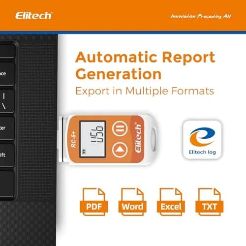 Elitech RC-5+ TE Digital PDF USB Temperature Data Logger 100Pack | High Accuracy with External Sensor thumbnail 2