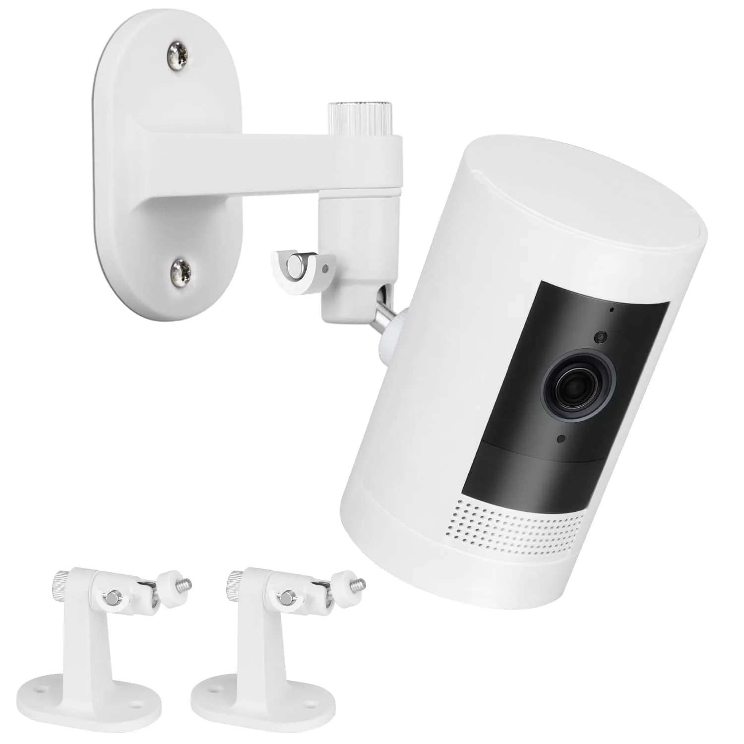 ALERTCAM 2Pack Adjustable Security Wall Mount Bracket for Ring & More | Swivels 360° & Tilts 90° | White - main product image
