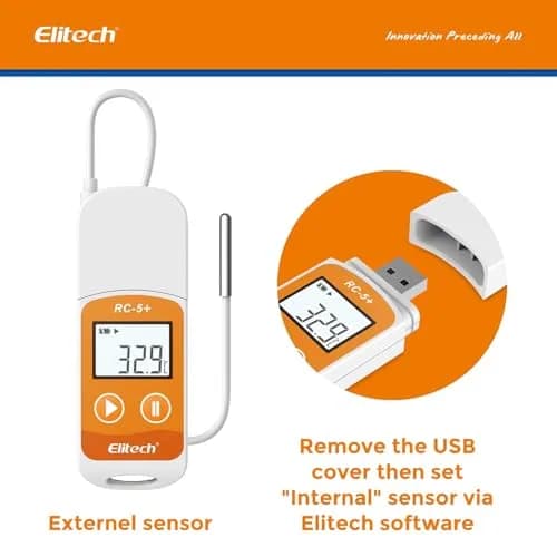 Elitech RC-5+ TE Digital PDF USB Temperature Data Logger 50Pack | High Accuracy External Sensor thumbnail 4