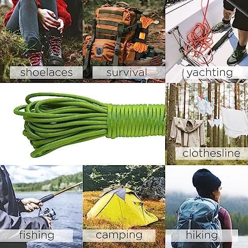TECEUM Paracord Rope Type III 550 – Tactical MIL-SPEC – 30.5m (100 ft) Fluo Green | Strong Survival Utility Rope thumbnail 6