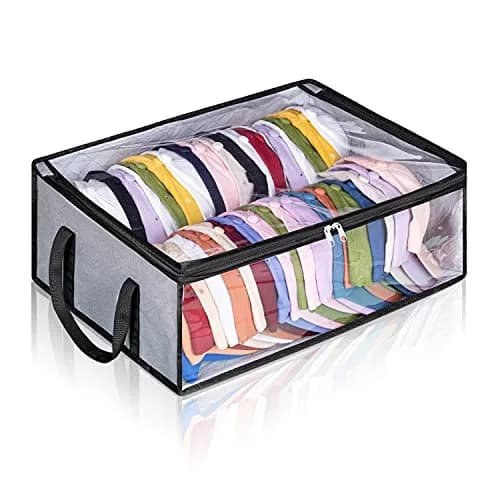 AOODA Hat Storage for Baseball Caps 20"L x 16"W x 6.7"H | Holds up to 40 Caps, Grey thumbnail 1