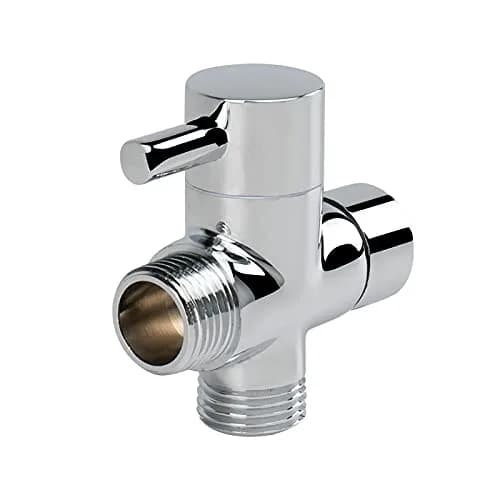 NearMoon Solid Brass G1/2" Shower Arm All Metal Universal 3-Way Diverter Valve for Handheld and Fixed Head, Replacement Component Adapter (Chrome Finish) thumbnail 1