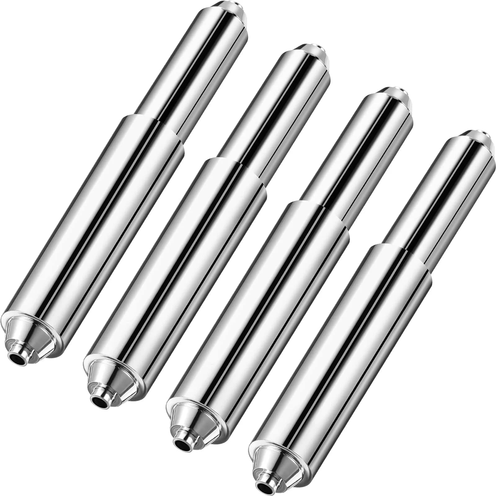 Shappy White 4 Pcs Universal Toilet Paper Holder Replacement Rod | Spring Loaded Plastic Retractable Paper Replacement Rod Toilet Tissue Roll Holder Insert for Bathroom Home Host Accessories — Silver