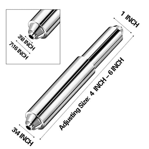 Shappy Silver 4 Pcs Toilet Paper Holder Replacement Rods | Universal Spring Loaded Plastic Retractable Holder Insert thumbnail 2