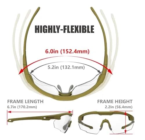 HTS HUNTERSKY HTS ballistic Safety Glasses S57 | Impact-Resistant, UV400, Tactical Eye Protection thumbnail 7