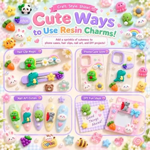 LEEXINLUU Slime Charms Cartoon Animal & Fruit Set | Assorted Resin Flatbacks for DIY Crafts & Decorations thumbnail 5
