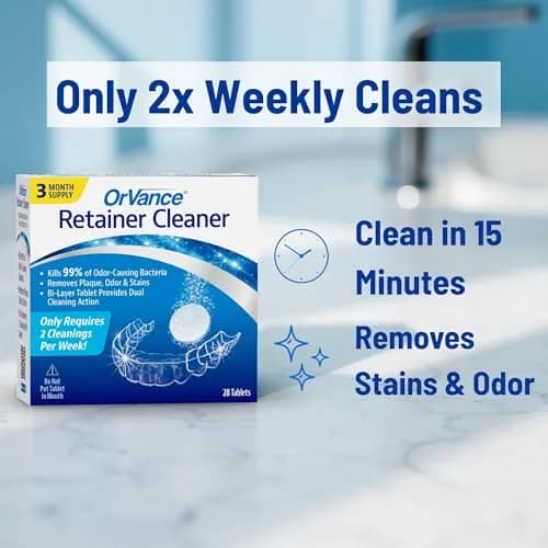 OrVance Retainer Cleaner Tablets 56 Count | Cleans Plaque, Odor & Stains Twice Weekly thumbnail 4