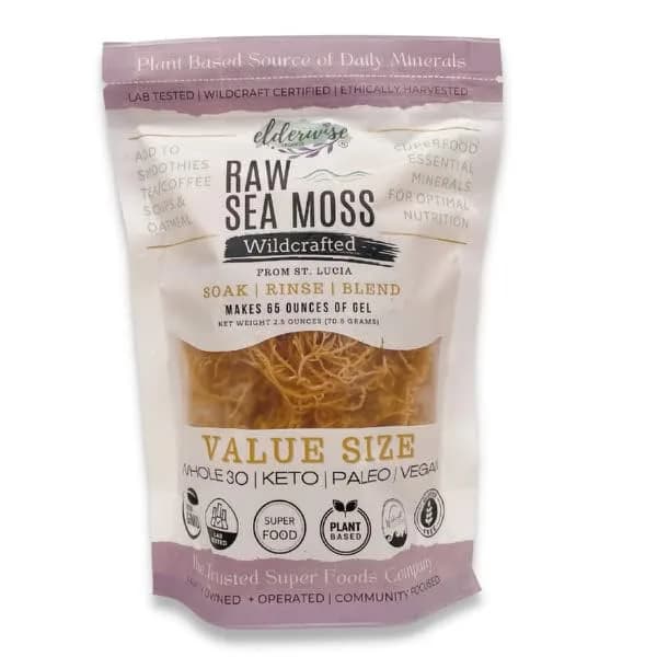 Elderwise Organics Golden Sea Moss 2.5oz (70.87g) | Wildcrafted Gracilaria for Gel & Smoothies thumbnail 5