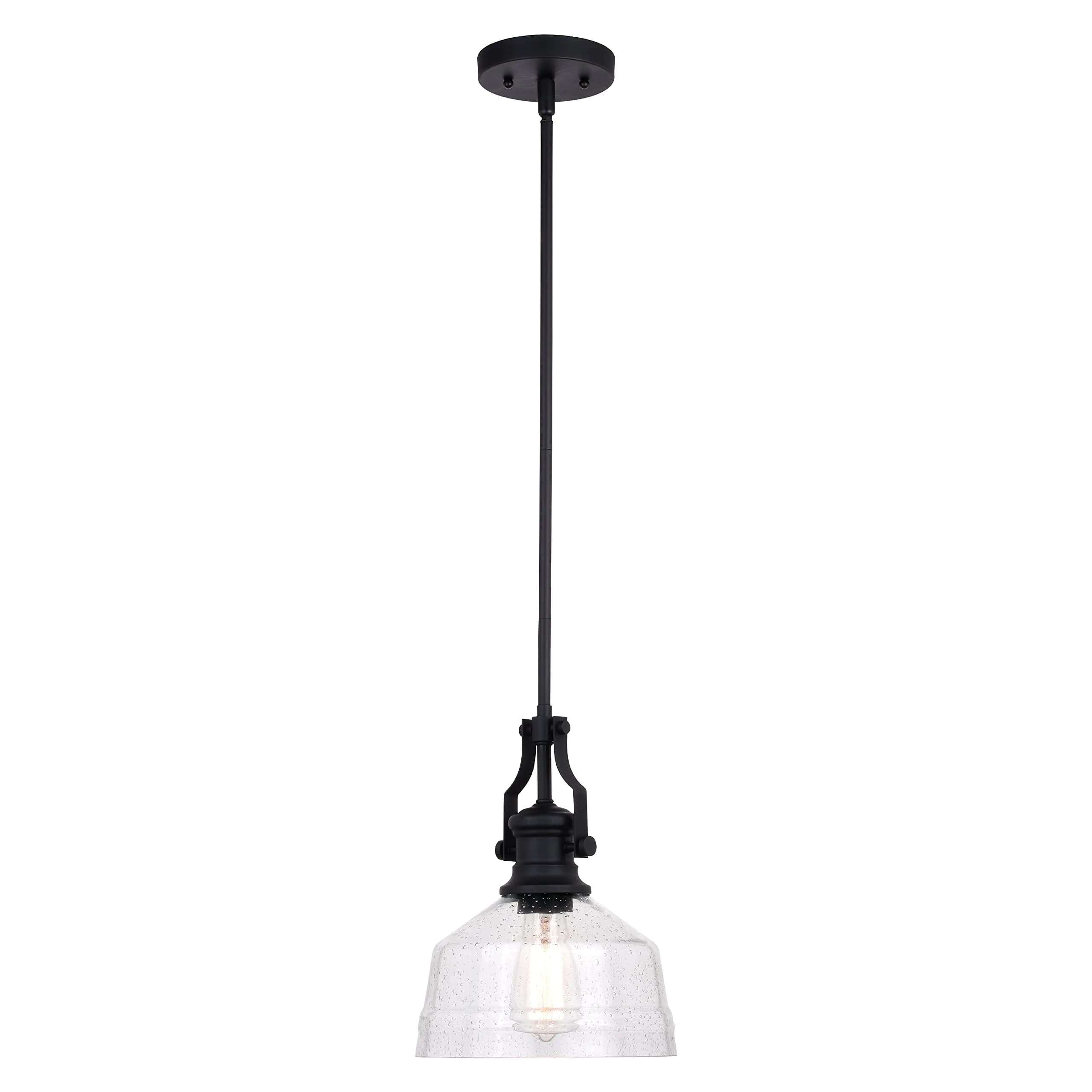 VAXCEL Beloit 3 Light Satin Nickel Farmhouse Chandelier Clear Glass | Modern Country Style — Matte Black