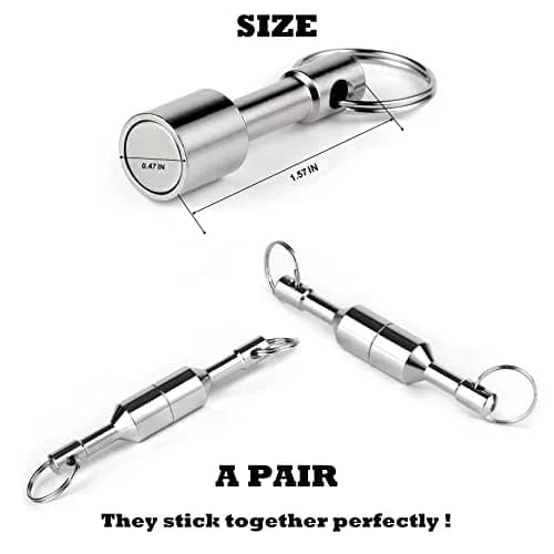 WELLZEER Keychain Magnet for Testing Brass, 12mm Round (2-Pack, Silver) | Strong Neodymium for Jewelry & Ferrous Metals thumbnail 2