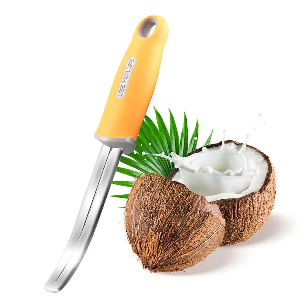 BAMI-LEE House Coconut Meat Remover Knife | Durable Silicone Handle Stainless Steel Kitchen Tool