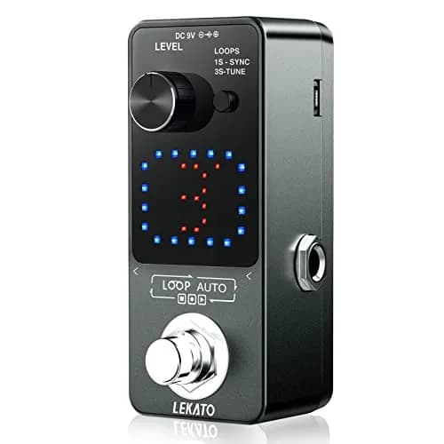 LEKATO Loop Auto Guitar Looper Pedal with Tuner & USB | 18 Min Record Time, 3 Loops, Unlimited Overdubs thumbnail 1