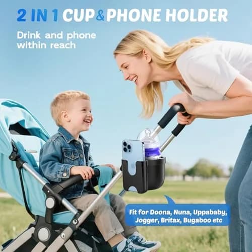 Guiseapue Universal Stroller Cup Holder with Phone Mount | 16.2 cm (6.4 in) Length thumbnail 7