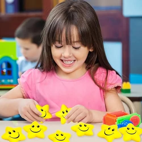 Sumind Star Smile Face Foam Balls 5.5 cm (2.16 Inch) Pack of 30 | Non-Toxic Stress Relief Toys thumbnail 5