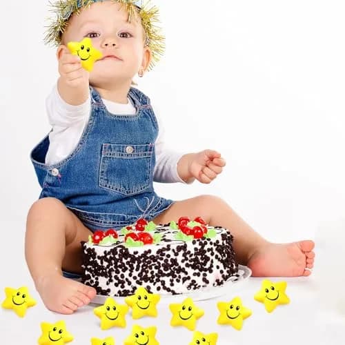 Sumind Star Smile Face Foam Balls 5.5 cm (2.16 Inch) Pack of 30 | Non-Toxic Stress Relief Toys thumbnail 6