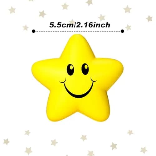 Sumind Star Smile Face Foam Balls 5.5 cm (2.16 Inch) Pack of 30 | Non-Toxic Stress Relief Toys thumbnail 2