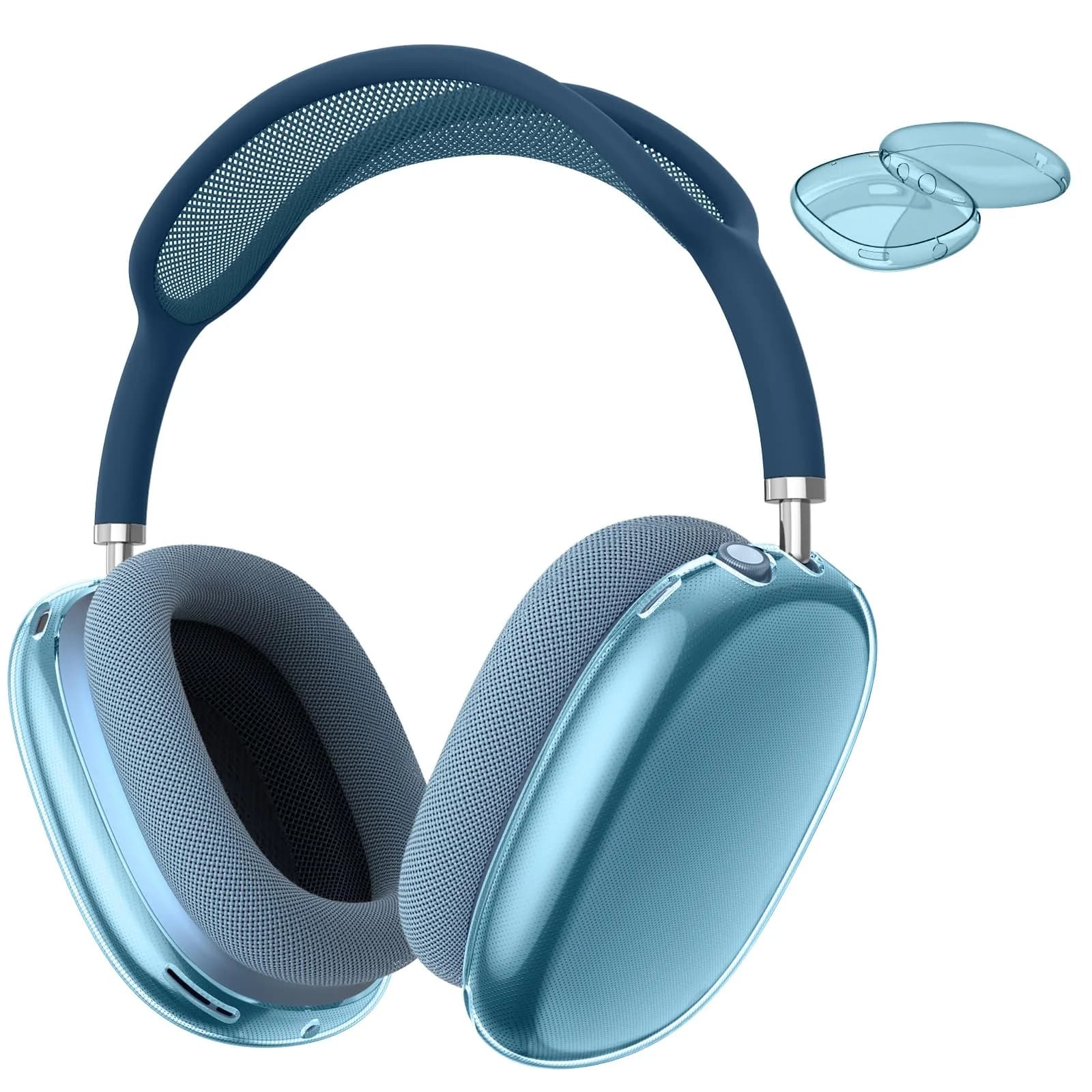 FINTIE Clear Case for AirPods Max 2 (2026) & AirPods Max 1 (2024/2020) | Transparent TPU Cover, Anti-Scratch, Precise Fit — Clear Blue