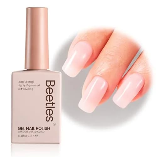 beetles Gel Polish Pink Jelly Gel Nail Polish 15ml (0.51 Fl Oz) | Sheer Nude Effect for Natural Manicures thumbnail 1