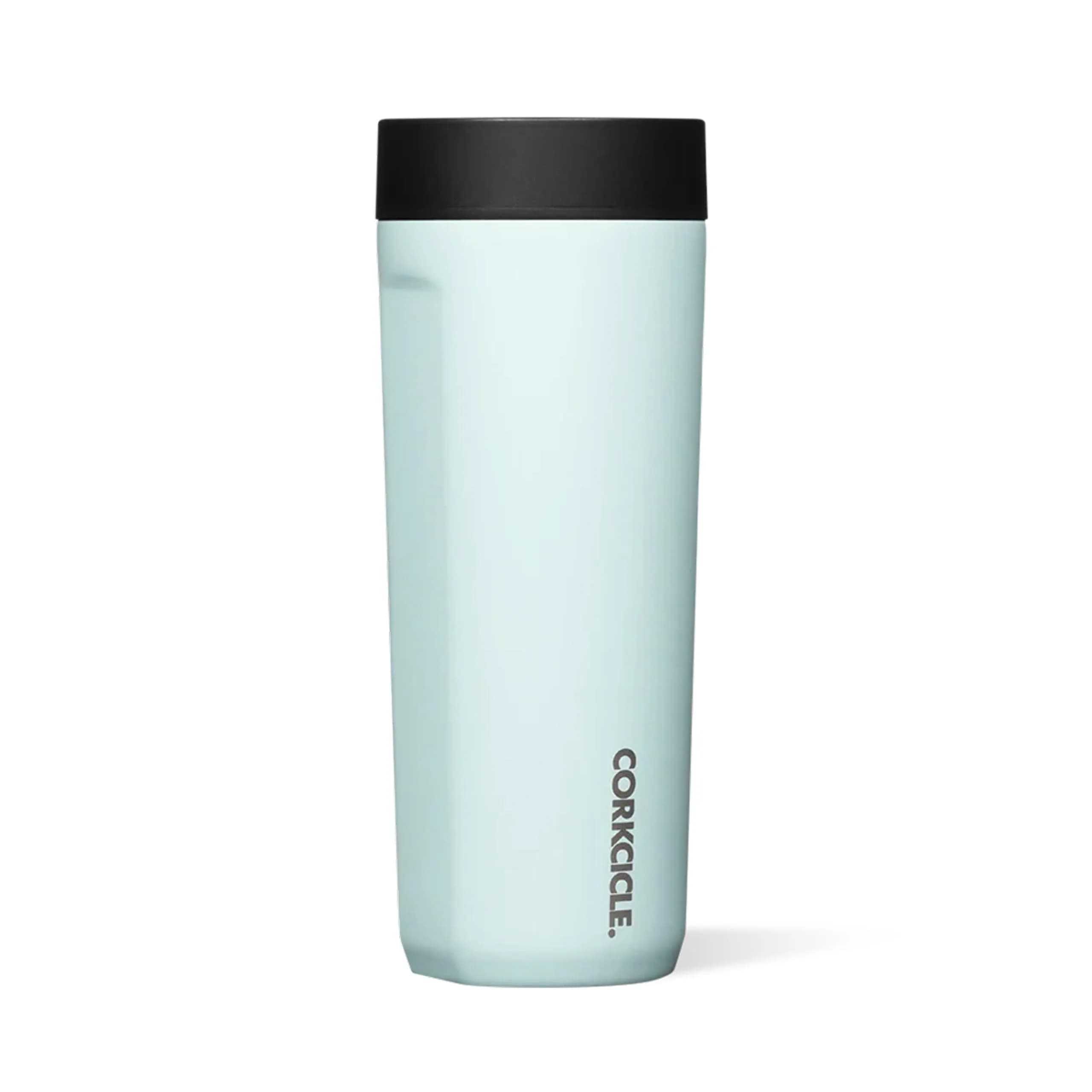 Corkcicle Commuter Cup 17 oz (503 ml) with 360° Sip Lid, Gloss Powder Blue | Insulated Stainless Steel Travel Mug