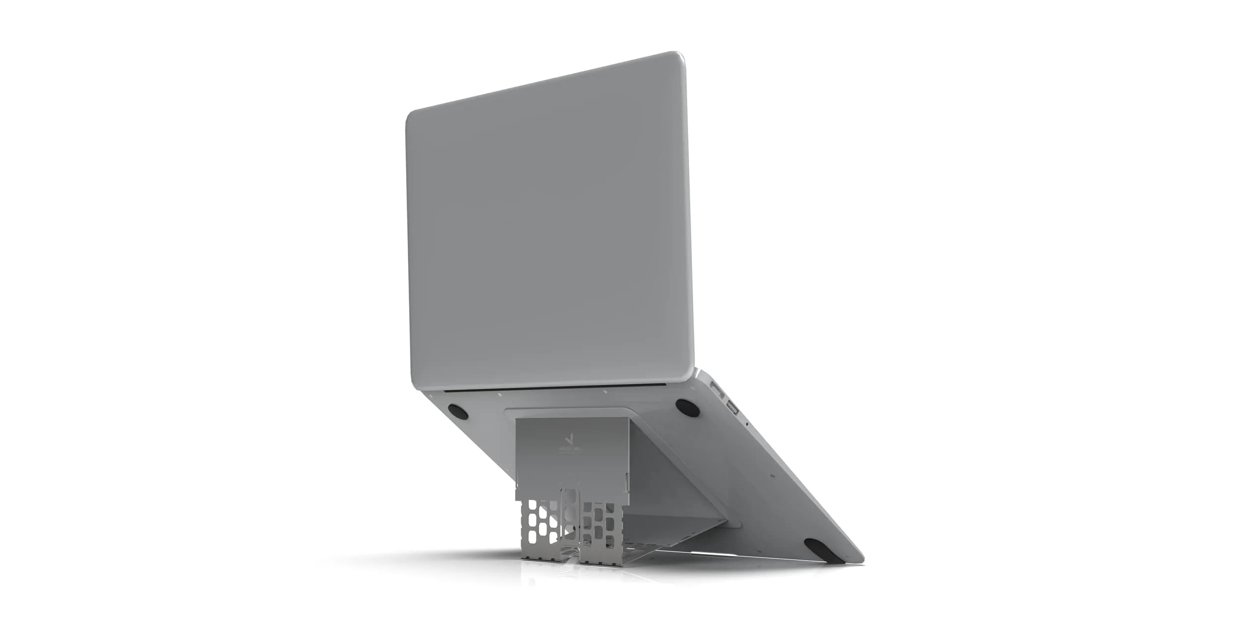 MAJEXTAND Invisible Laptop Stand, 6-Level Riser, Ultra-Slim, Supports Up to 18" Laptops, Silver — Space Gray
