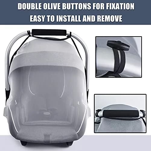 Sysmie Baby Mosquito Net for Infant Car Seat & Doona Stroller | Breathable, Lightweight, Fits Most Baby Carriers & Car Seats thumbnail 3