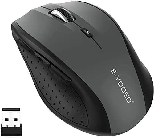 E-YOOSO Wireless Mouse for Laptop, Portable Optical Computer Mouse, 6 Buttons, 2.4GHz, 5-Level 4800 DPI, 18 Months Battery Life thumbnail 1
