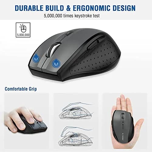 E-YOOSO Wireless Mouse for Laptop, Portable Optical Computer Mouse, 6 Buttons, 2.4GHz, 5-Level 4800 DPI, 18 Months Battery Life thumbnail 6