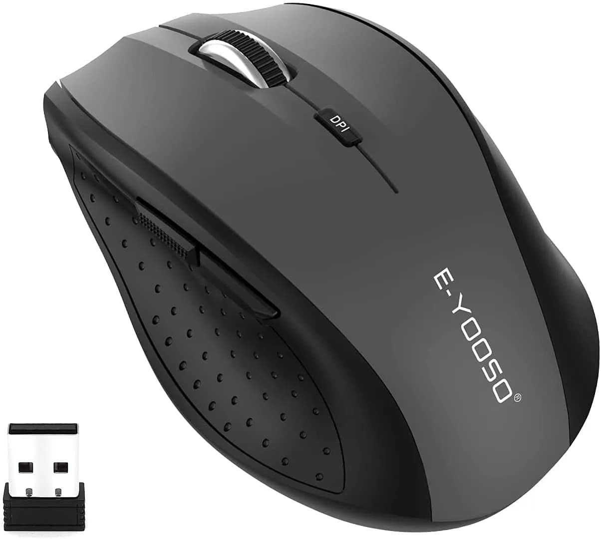 E-YOOSO Wireless Mouse for Laptop, Portable Optical Computer Mouse, 6 Buttons, 2.4GHz, 5-Level 4800 DPI, 18 Months Battery Life - main product image