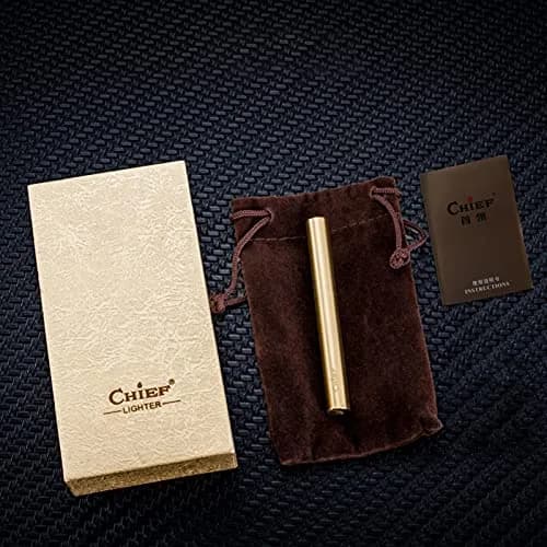 DOUBFIVSY Vintage Windproof Refillable Kerosene Lighter, Antique Brass Trench Design with Gift Box | Cool Trench Lighters for Men Dad Husband thumbnail 5