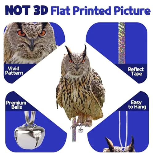 Kungfu Mall Fake Owl Garden Decor 81.28 cm (32 inches) | Plastic Bird Scarer with Reflective Tape thumbnail 2