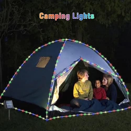 YEGUO Solar Rope Lights Waterproof 66ft 200 LED Multicolor | 8 Modes, IP44, Outdoor Use thumbnail 5