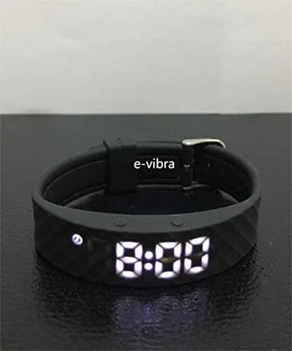 e-vibra Rechargeable Silent Vibrating Watch - Large Black | 15 Daily Alarms for Potty Training & Medical Reminders thumbnail 2