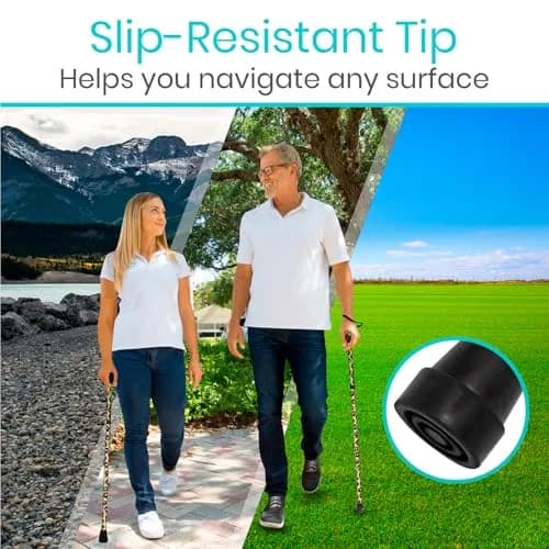 Vive Folding Cane - Adjustable Aluminum Walking Cane with Ergonomic Grip & Rubber Tip | 33-37 Inch Height thumbnail 6
