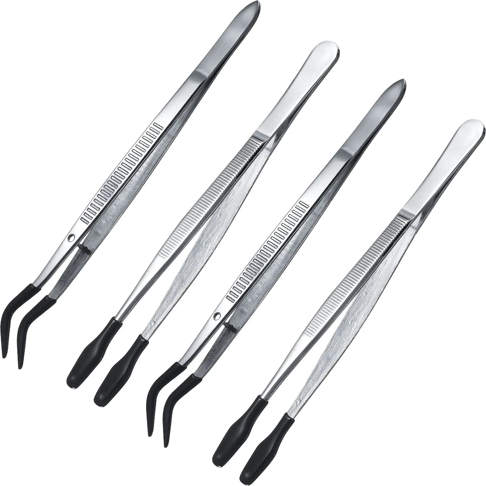 Honoson Rubber Tipped Tweezers PVC Silicone Tip, Black | Safe, Durable, Multi-Purpose