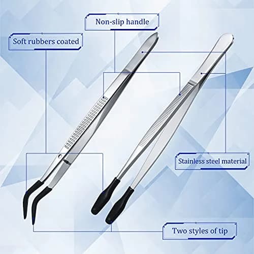 Honoson Rubber Tipped Tweezers PVC Silicone Tip, Black | Safe, Durable, Multi-Purpose thumbnail 4