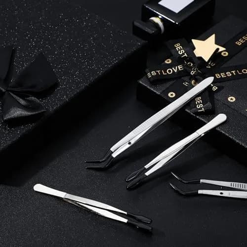 Honoson Rubber Tipped Tweezers PVC Silicone Tip, Black | Safe, Durable, Multi-Purpose thumbnail 2