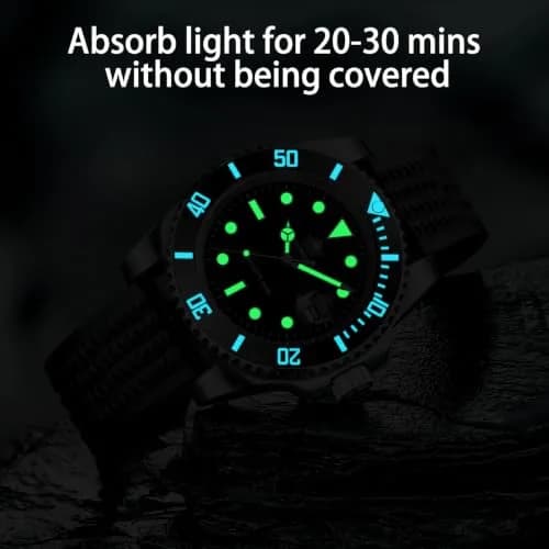 ADDIESDIVE Quartz Steel Watch for Men Diver 41mm | 200M Water Resistance, Luminous Dial, Unidirectional Bezel thumbnail 3
