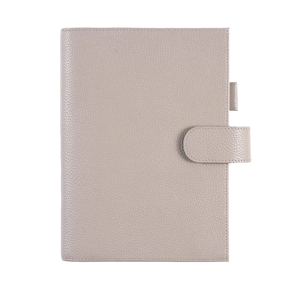 Moterm Leather A5 Planner Cover Fits Hobonichi Cousin, Stalogy & Midori MD | Pebbled-Taupe, 21cm (9") - main product image