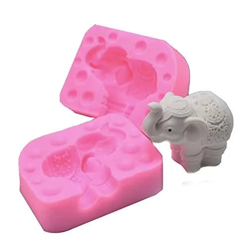 Oren Turkey 3D Elephant Silicone Mold | Food & Soap Safe, Pink, 7.5x6.2x4.3cm thumbnail 5